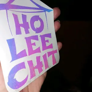 FUNNY GLOW IN THE DARK HOLOGRAPHIC HOLY CHIT DECAL