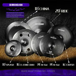 PD OEM Low Volume Professional Material Practice Cymbal Set Bulk Wholesale Silent Percussion Pack for Home Use