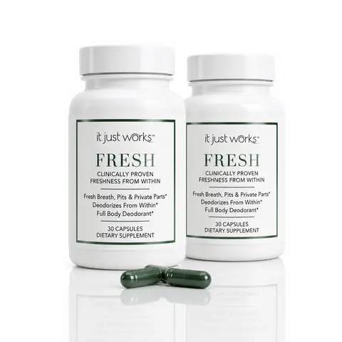 FRESH by It Just Works | 2 Pack | Internal Deodorant Supplement | Body Odor Control | Full Body Freshness Detox | Chlorophyll Capsules
