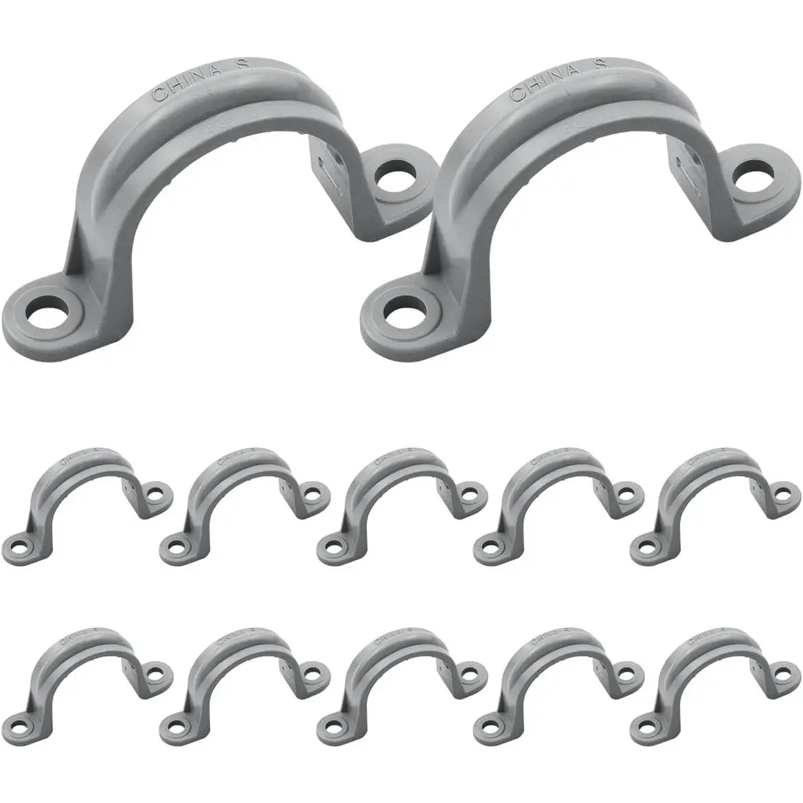 12 Pcs 1 Inch PVC Pipe Straps  2 Holes Conduit Clamps Supports Plastic Strap for Pipes Cables