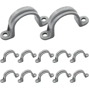 12 Pcs 1 Inch PVC Pipe Straps  2 Holes Conduit Clamps Supports Plastic Strap for Pipes Cables
