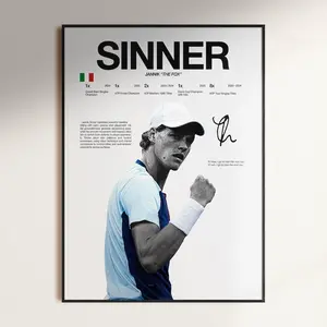 Jannik Sinner Poster, ATP Wall Print, Tennis , ATP Poster Print, Sports Decor, ATP Tour Poster, Tennis Player, Tennis Gift