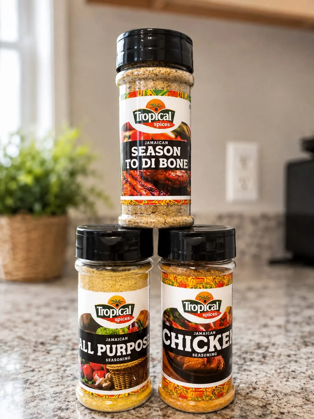 Tropical Spices Jamaican Seasoning Bundle of 3 – Season To Di Bone, All Purpose & Chicken Seasoning