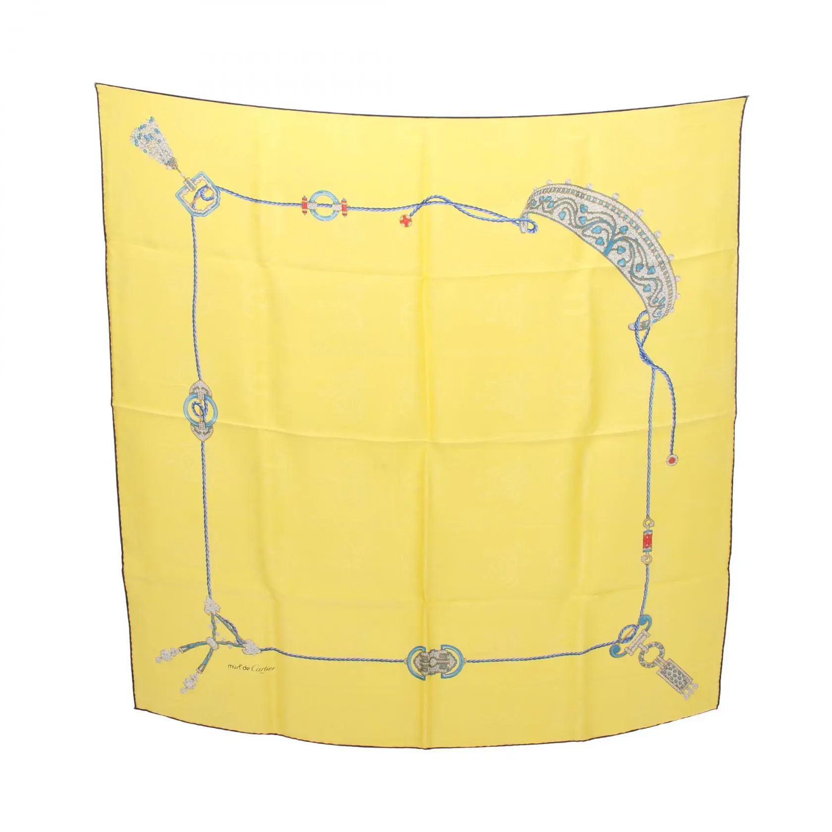 Pre-owned Cartier Silk Small Leather Goods Scarf