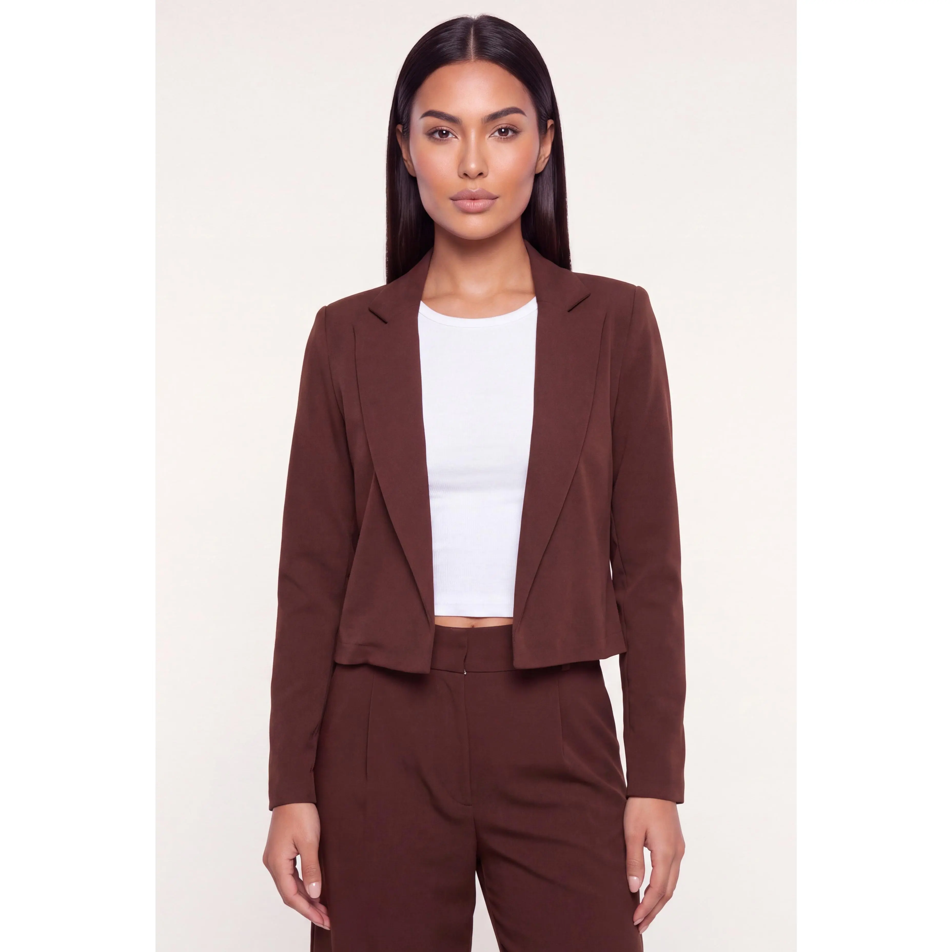 Crepe Knit Open Front Blazer