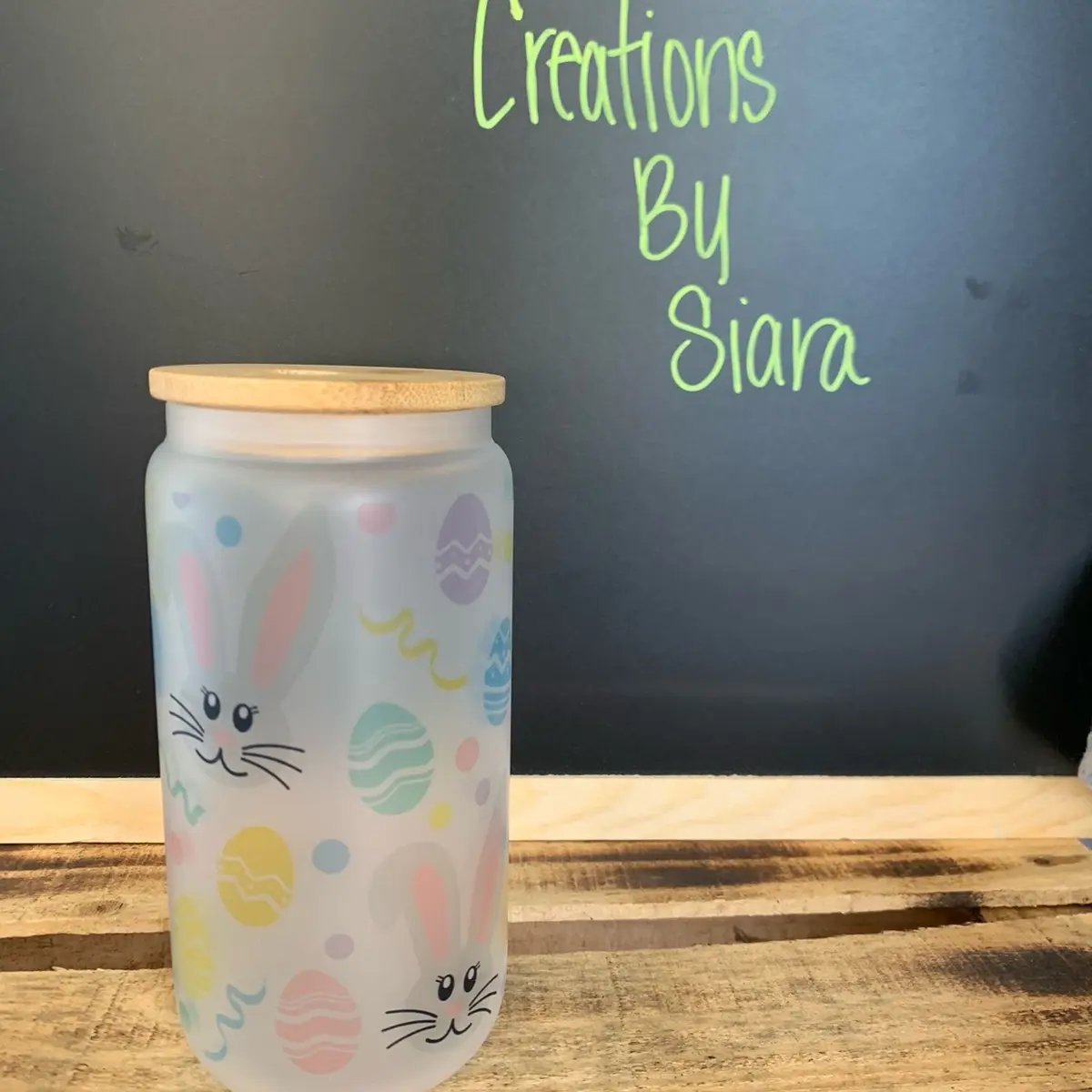 Easter Bunny Glass Cup