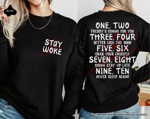 One Two Freddyâs Coming For You Sweatshirt, Freddy's Lullaby Sweatshirt, Two Sides Hoodie, Halloween Horror Sweatshirt, Scary Movie Sweater