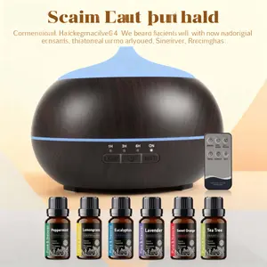 BPA-Free Ultrasonic Diffuser, 550ML Aromatherapy Humidifier with 7-Color Lights & Auto Shut-Off, Safe for Bedrooms, Offices & Pet-Friendly Homes - Black