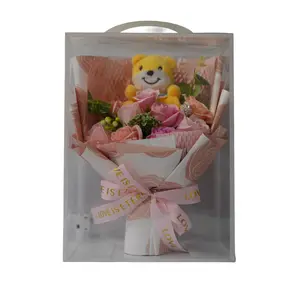 Artificial Rose Bouquet with Teddy Plushie Gift