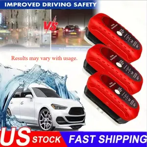 3 Pack Automotive Glass Oil Film Cleaner | Car Windshield Cleaning Brush with Integrated Fluid Dispenser