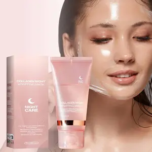 Collagen Night Wrap Balm Mask, Korean Brush-On Overnight Mask, Moisturizing Elastic Light Care, Suitable for All Skin Types