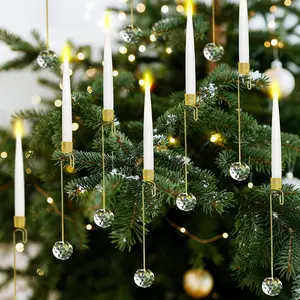 6-Pack Flameless LED Christmas Tree Candles with Remote – Battery Operated Flickering Flame for Indoor Xmas Decor, Clear Crystal Ball