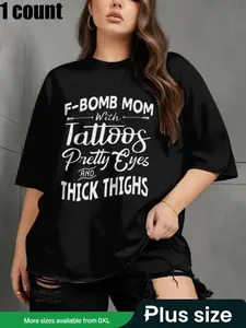 Plus size Women's Loose Fit Plus Size T-Shirt, Casual Comfortable Home Wear, Commuter Leisure Top, All Season Fashion Tee