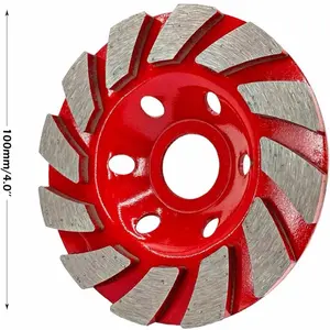 4” Diamond Cup Wheel for Concrete Grinding & Surface Prep - Aggressive Segmented Diamonds for Fast Cutting in Tight Spaces - Fits 4-4.5” to 4-5” Hand Grinders
