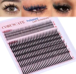 CORUSCATE Lash Clusters with Spikes Ultra Long 12-22mm Lash Spikes 7-9mm Bottom Lashes Supply Cluster Eyelash Extensions For Pros Multi-Eye Lash Styles DIY Eyelashes for Manga/Spiky/Mega Look