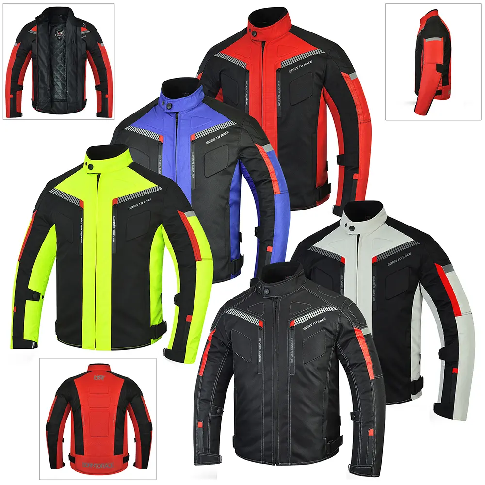 Men’s Waterproof Motorcycle Riding Jacket | All-Season Touring Biker Jacket with Textile Fabric, EVA Foam Padding & Air Vents