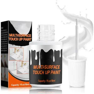 White Touch Up Paint, Appliance Kitchen Cabinet Bathtub Paints for Wall, 30ML Multi Surface Touch Up Paint Pen, Semi Gloss White Wall Paints for Enamel Porcelain Door Furniture Chips Scratches