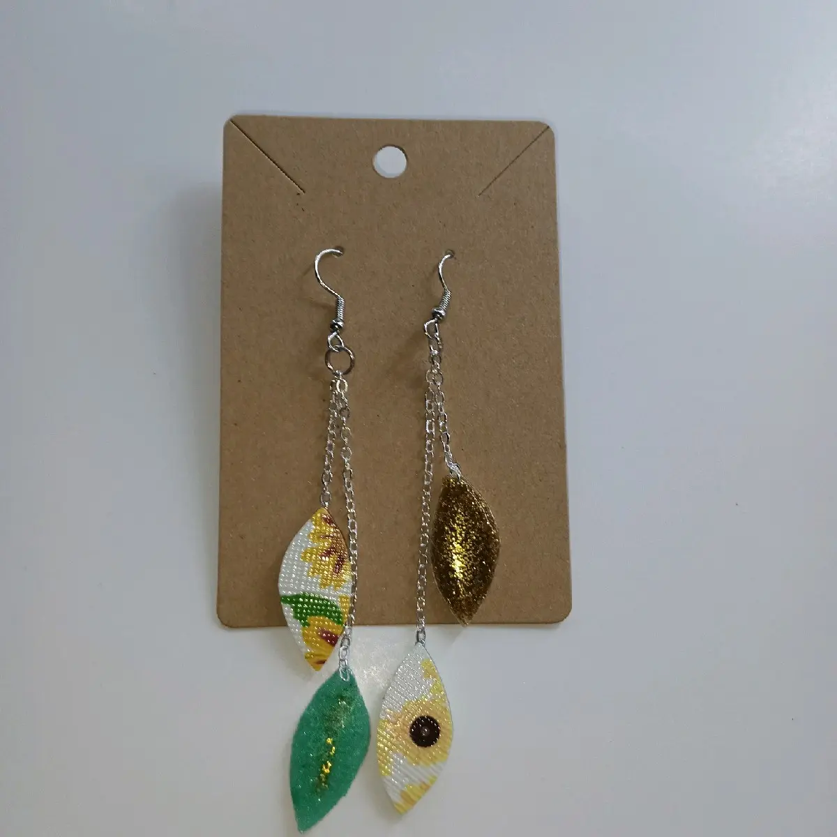 Sunflower dangling resin earrings