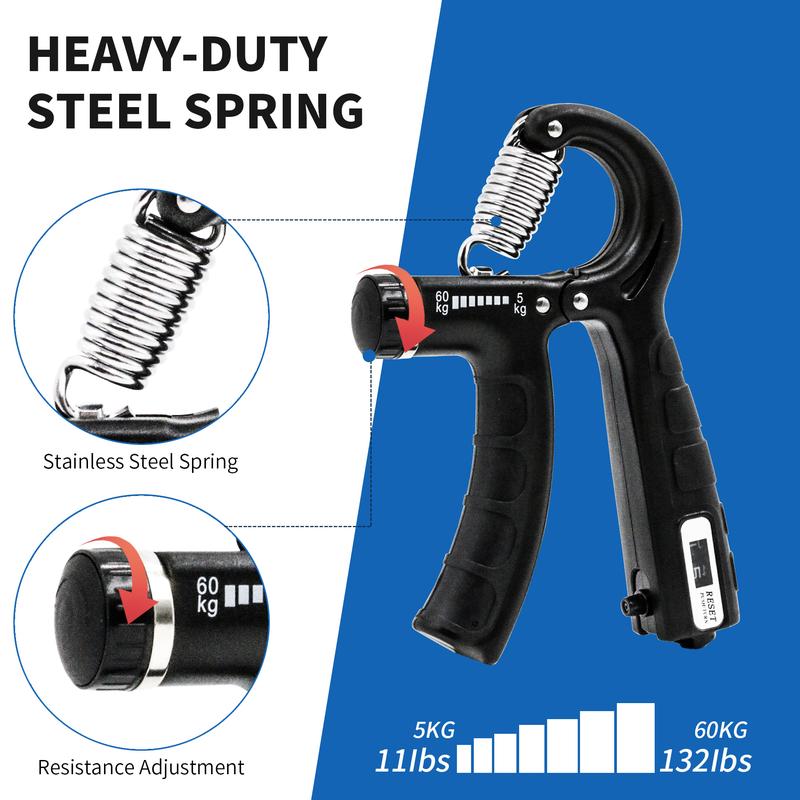 Adjustable Hand Grip Strengthener 11 to 132 lbs Forearm Strengthener Hand Exerciser for Strength Muscle Building Injury Recovery and Grip Enhancement Workout finger grip strengthener big  mama  grip hand grip exerciser  body workout adjustable chest