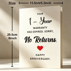 Funny 1st Anniversary Card,1 Year Anniversary Card Gifts for Boyfriend Girlfriend Him Her,One Year Wedding Anniversary Cards Gifts for Husband Wife Women Men Couples