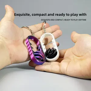 3D Printed Stress Relief Finger Spinner, Spiral Ball 3D Structure Ornament, Dual Color Vortex Keychain Pendant, Unique Desk Decor