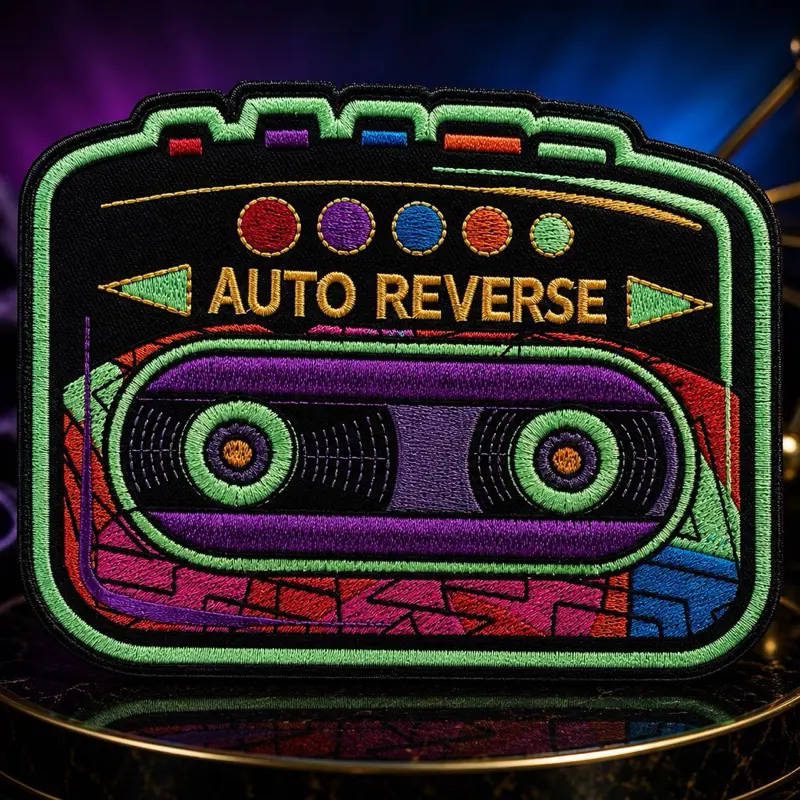 Bright Cassette Tape Replica Iron-On Patch