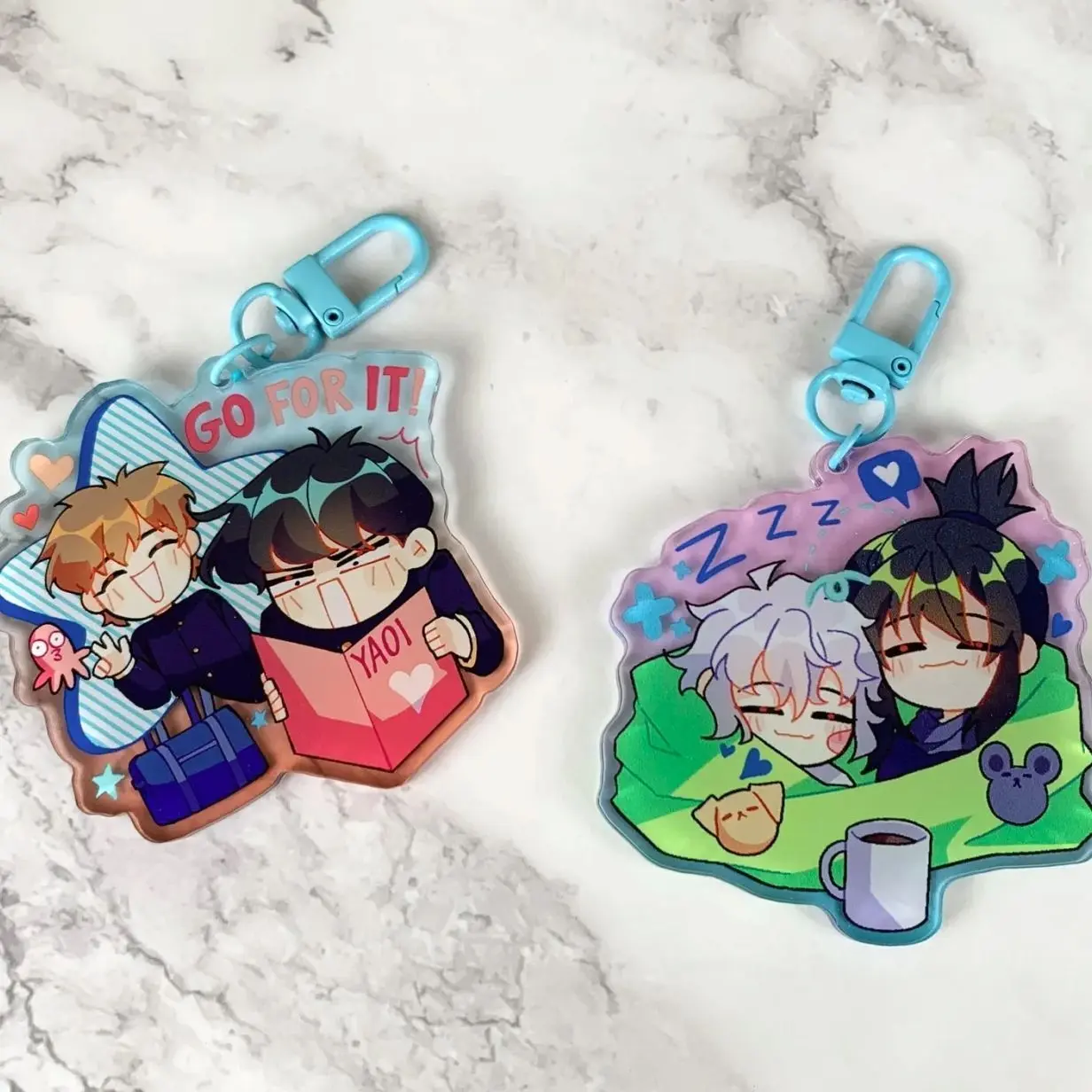 2 ops BL Acrylic Keychains Gifts for Lovers