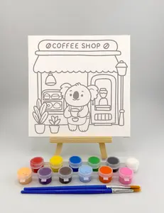 Cute Koala Coffee Shop Painting Kit: For Adults and Kids