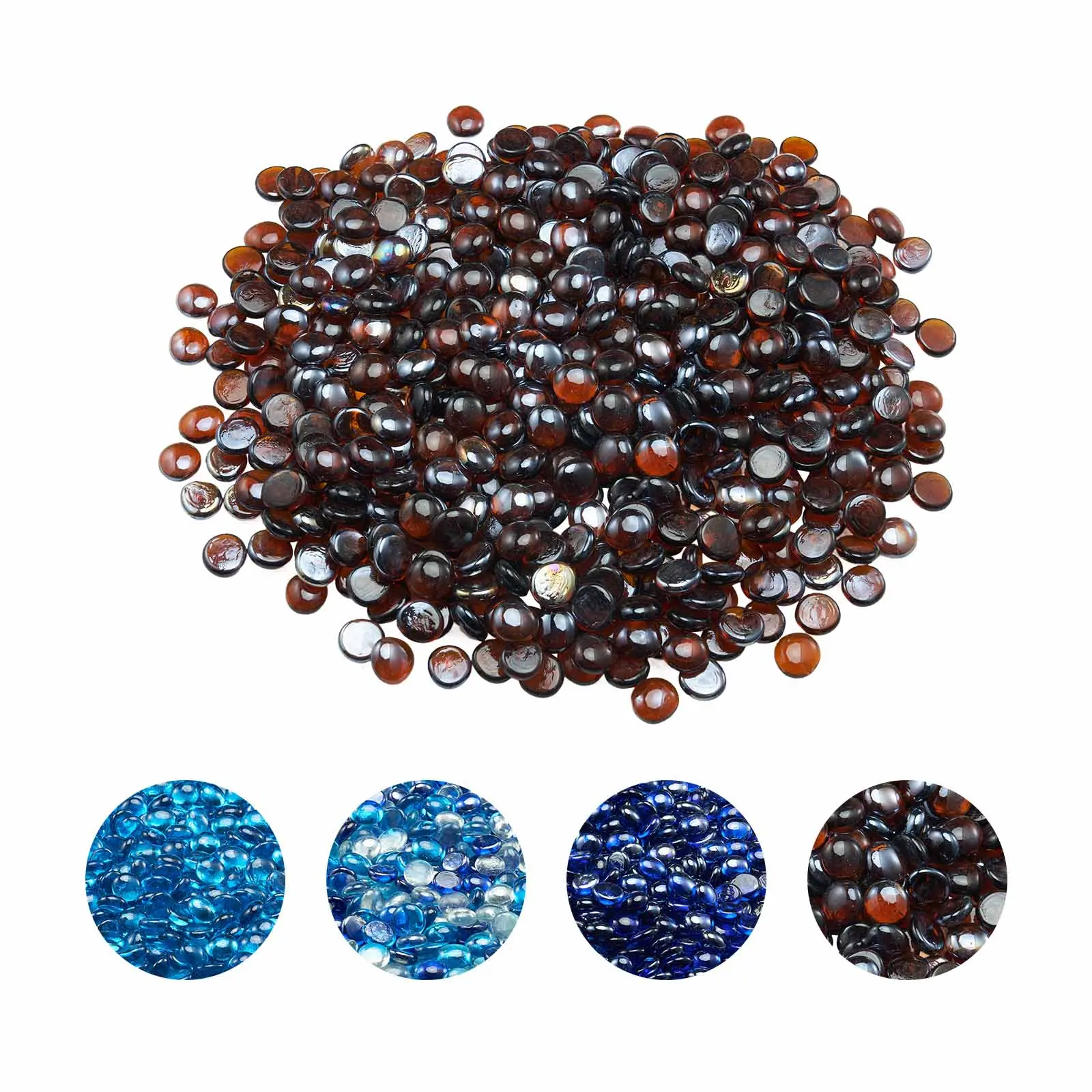 【SummerFinds】VEVOR Fire Glass, 10LBS / 4.5KG High-Temperature Resistant Fireplace Rocks, 3/4-Inch / 19.05 mm Reflective & Smokeless Firepit Glass Beads, High Luster Stone Landscaping for Fire Pit Table, Rich Amber, Fathers Day, Outdoor Fire Pit