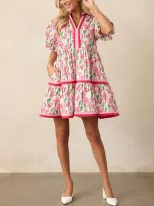 Elegant Vintage Print Dress for Women, New Patchwork A-Line Dress, Vacation Dress, Stylish and Comfortable, Boho, Perfect for All Occasions,Floral Puff Sleeve Babydoll Dress,Contrast Trim V Neck Mini Dress,Tiered Summer Dress with Pockets, Casual Wear