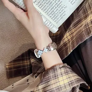 Xiaomi Mi Band Strap, Available in Multiple Colors, Compatible with Mi Band 8/9/10, New Clover Design, Luxurious Synthetic Leather Fashion Strap for Women, Smart Watch Accessories