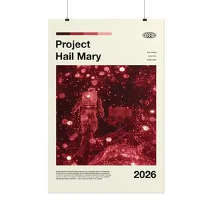 Project Hail Mary Movie Poster, Minimalist Cinematic Wall Art, Sci-Fi Movie Print, Project Hail Mary Fan Gift, High-Quality Wall Decor