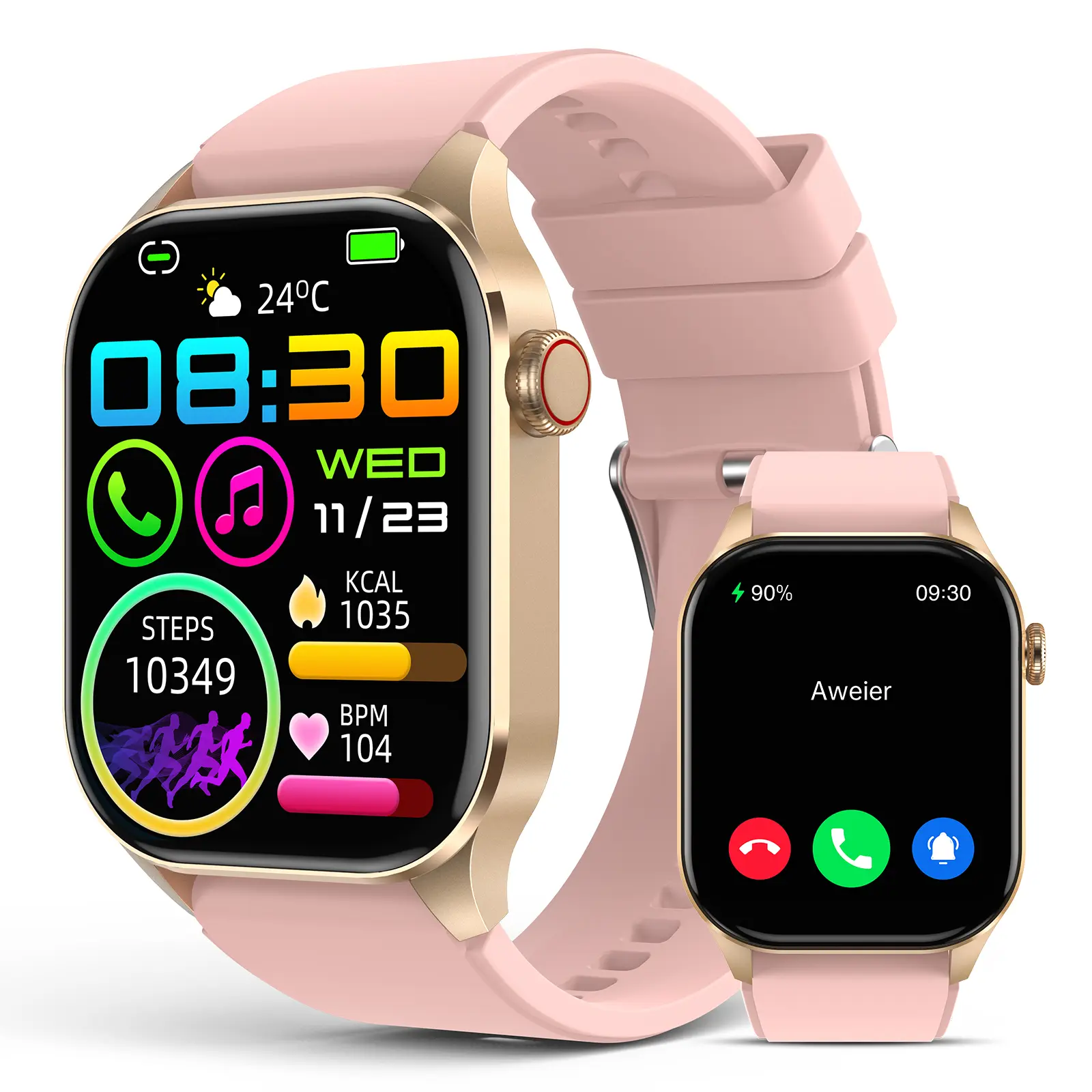 Smart Watches for Men Women 2.04"HD Screen Fitness Tracker Watches, Heart Rate Sleep Blood Oxygen Monitor, IP68 Waterproof, 136+ Sports, Answer/Make Call Smartwatch for Android IOS