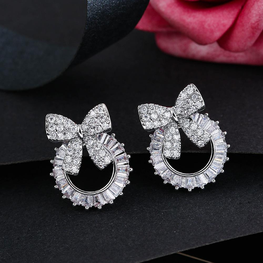 Bright Blue Feather Earring Ring Alloy Earring