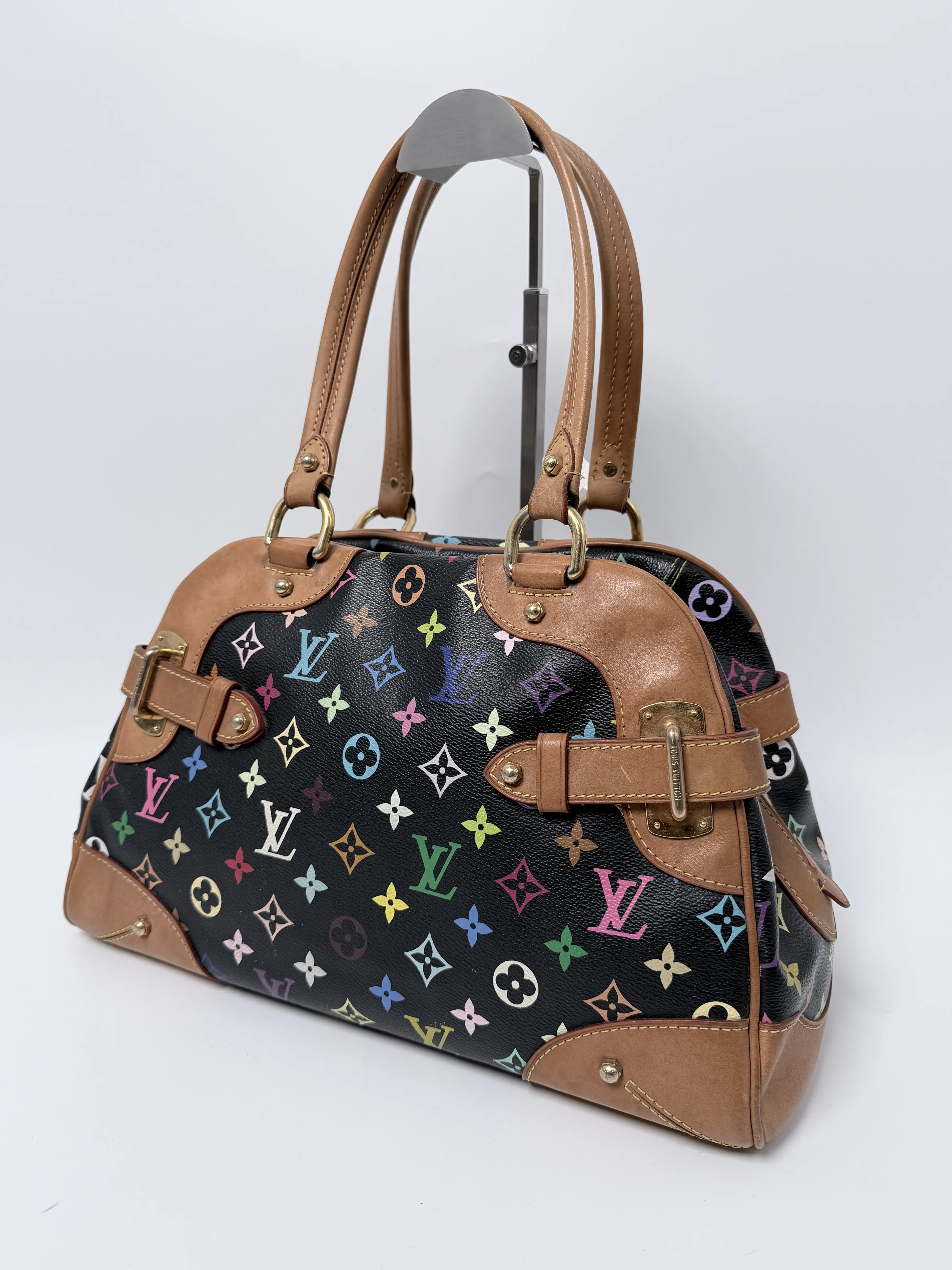 Pre-owned Louis Vuitton Multicolor Monogram coated canvas Shoulder Bags Multicolor Monogram Rita Handbag Black JA628LV