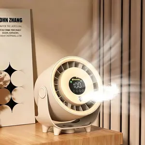 Qawtor Portable Mist Fan with 100-Speed Control, LED Smart Display, Rechargeable Cooling Fan, Ultrafine Spray Desk Fan for Bedroom, Office, Camping & Home Summervibes