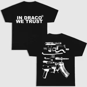 In Draco We Trust Double Sided Tee Black Color Version Graphic T-Shirt