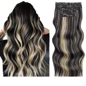 AliLeader Women's 4-Piece Clip-In Curly Texture Hair Extensions, High-Temp Fiber Synthetic Hair with European Style for Festivals, Parties, Four Pieces