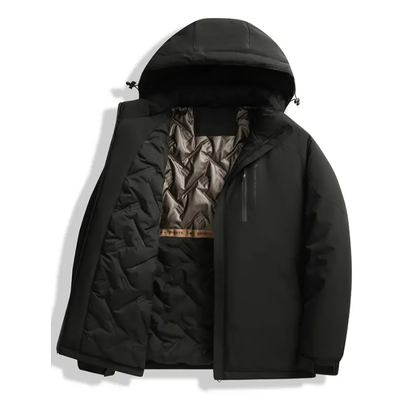 Women'S Plus Size Ski Jacket, Fall/Winter Warm Outdoor Windproof Insulated Hooded Coat, Color Block Polyester 100%, Long Sleeve, Non-Stretch Fabric, 160g/m² Weight, with Detachable Hood - 8900OD
