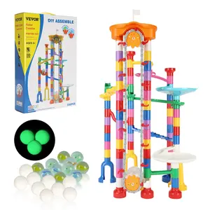 Summervibes VEVOR Marble Run Set, 230 PCS with Motorized Elevator, with 15 Plastic Marbles, Marble Maze Building Block Brain Game, Educational Learning Race Track STEM Toys, for Kids, Boys, Girls Ages 3+ Years