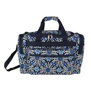 212 MAIN World Traveler 16 in. Polyester Carry-On Duffel Bag - Winter Floral Design, Grab-and-Go, Multiple Pockets, Structured Look, Top Zip Open Luggage