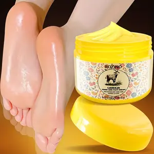 ROZINO  Lanolin Hand & Foot Cream-Intensive Moisturizing Treatment for Dry Cracked Skin-Visible Results with Regular Use - Natural Formula with Lanolin & Botanical Extracts - Repair Rough Heels & Calluses - Non-Greasy Fast Absorption - 50g Jar