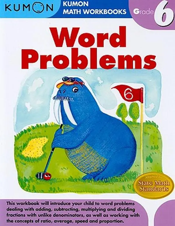 Kumon Grade 6 Word Problems Math Learning Book, Paperback by Kumon Publishing, for Children, Supports Classroom Use, Inspires Critical Thinking, Features Step-by-Step Progression