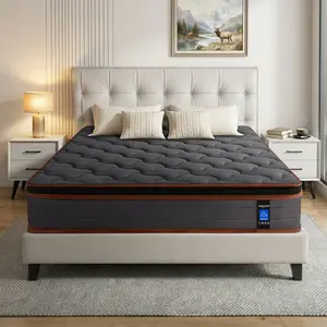 King Mattress 12 inch, Medium Firm Hybrid Mattress in a Box, Memory Foam and Individual Pocket Coils, 9-layer structure, Pressure Relief, Motion Isolation, Edge Support, Twin/TwinXL/Full/Queen/King ergonomic design tiktokshopspringglowup