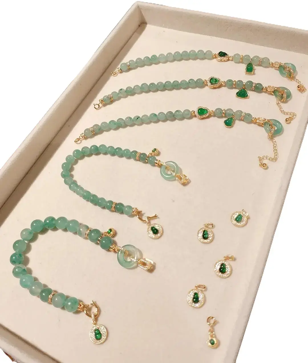 Green Jade Bracelet for Adults - can be three parts