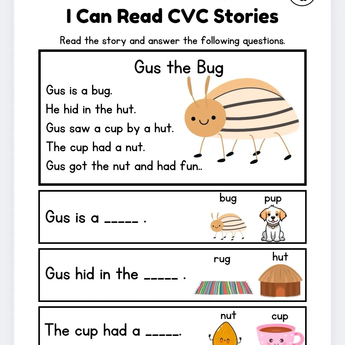 Kinder Ready Learning to Read Activity Binder - Version 1, Includes "I Can Read" and "At Home Learning Binder" Texts