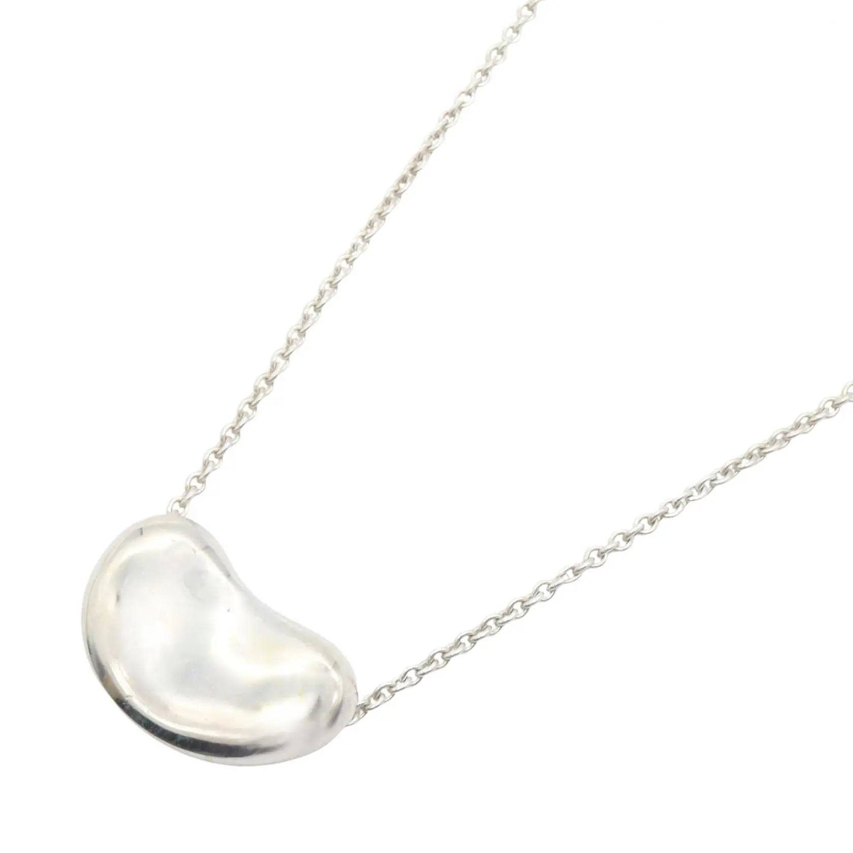 Pre-owned Tiffany & Co. Sterling Silver 925 (Ag925) Small Leather Goods Bean Silver Necklace
