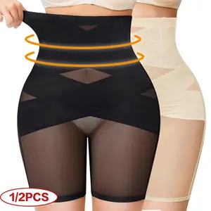 1/2Pack Women High Waist Tummy Control Underwear Postpartum Shapewear Breathable Panties Waist Trainer Briefs Panties Shorts Body Shaper for Women