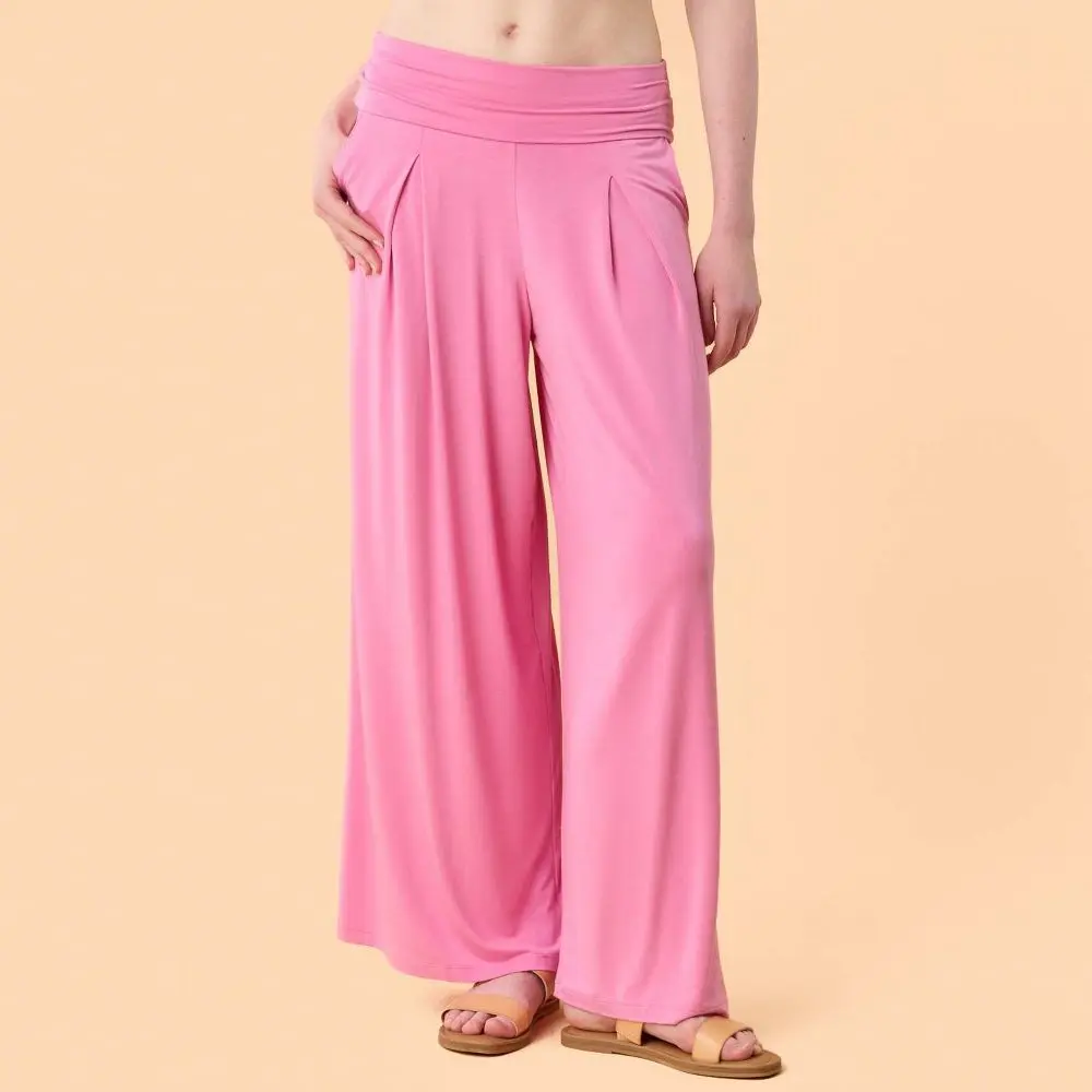 Blogilates Women's Homebody Foldover Wide Leg Pants, Everyday, Bottoms Blogilates Women's Homebody Foldover Wide Leg Pants, Everyday, Bottoms