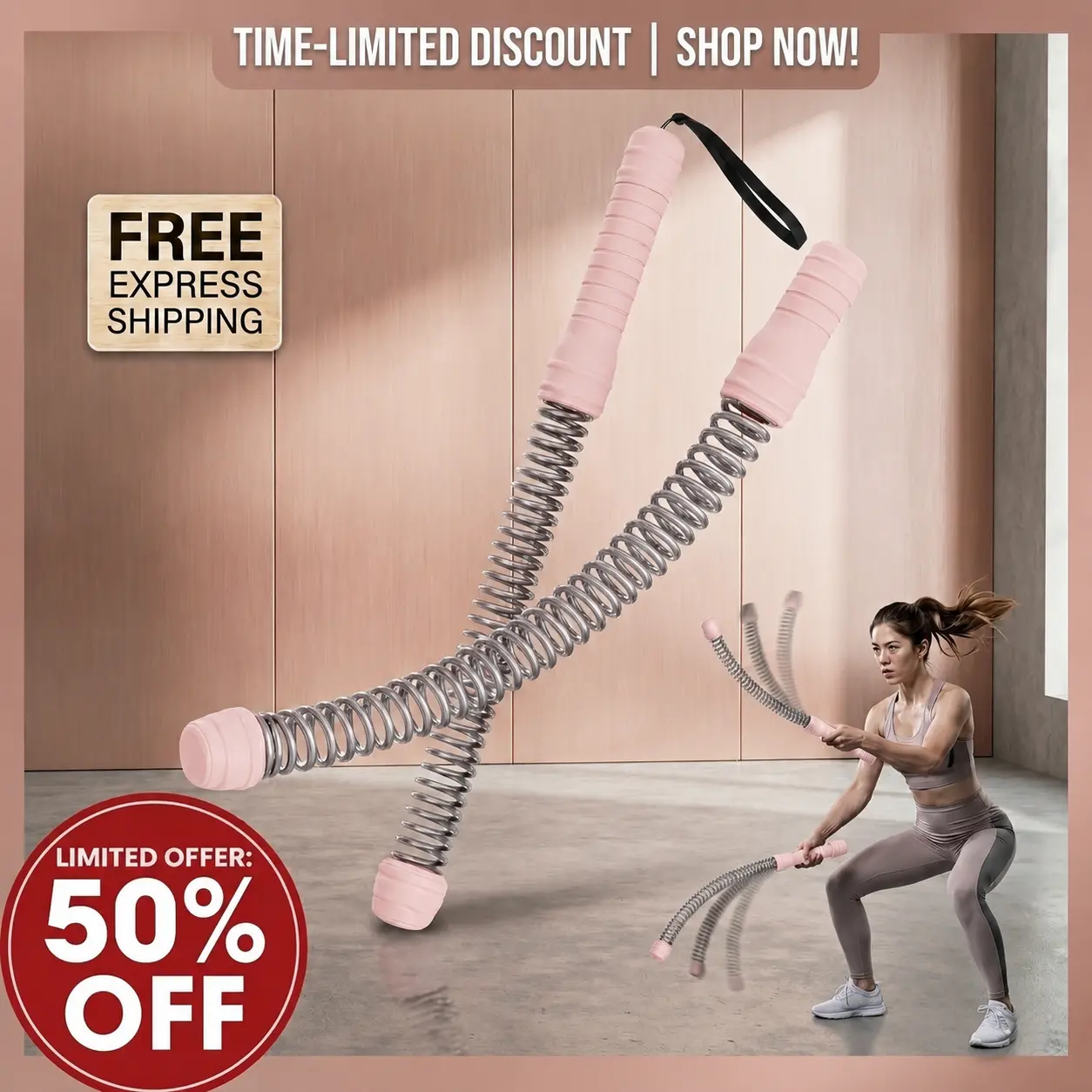 Cordless Steel-Core Battle Ropes - Lightweight Nonslip Rubberized Grip Exercise & Fitness Equipment, Portable for Home Gym, Silent HIIT Workouts & Full Body Toning, Exercise Equipment, Secure